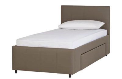 Hygena Beckett Single 1 Drawer Bed Frame - Latte